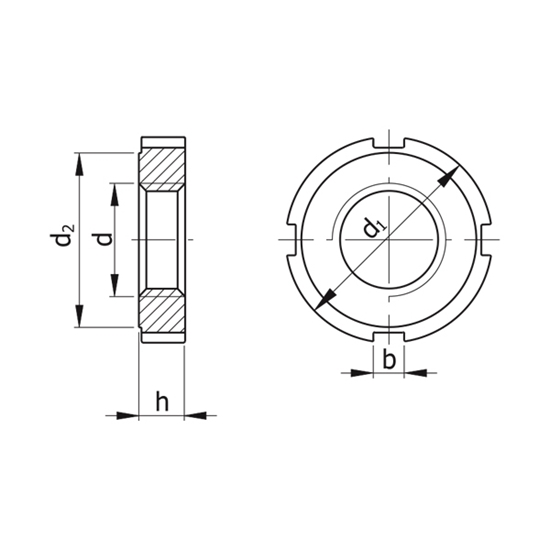 Picture of Slotted Round Nuts E365