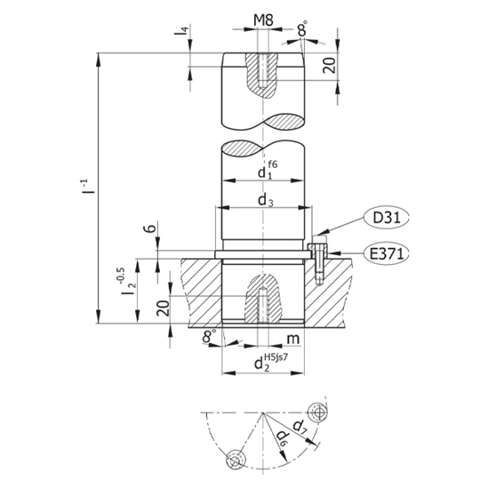 Picture of Guide Pillar With Collar D029