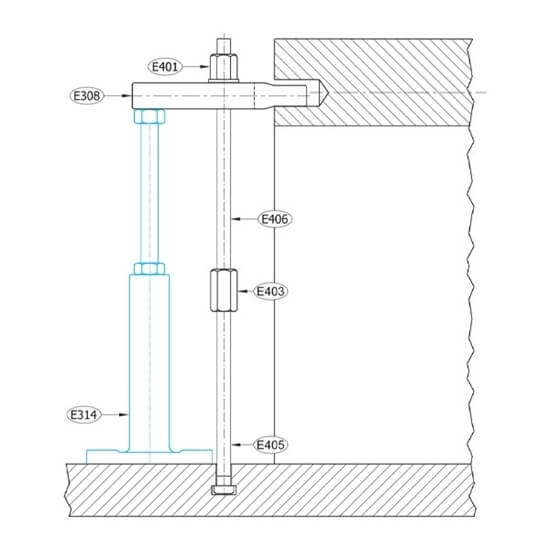 Picture of SCREW JACK WITH COUNTER NUT E314